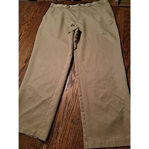 40x31 Haggar Tan Khaki Flat Front Dress Casual Pants with Pockets and Belt Loops